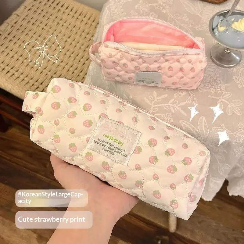 Ästhetisches Polka-Dot-Federmäppchen im koreanischen Stil, tragbarer Retro-Stil-Schreibwaren-Organizer für Schreibwarenliebhaber, für den Schulgebrauch. – Detail 5