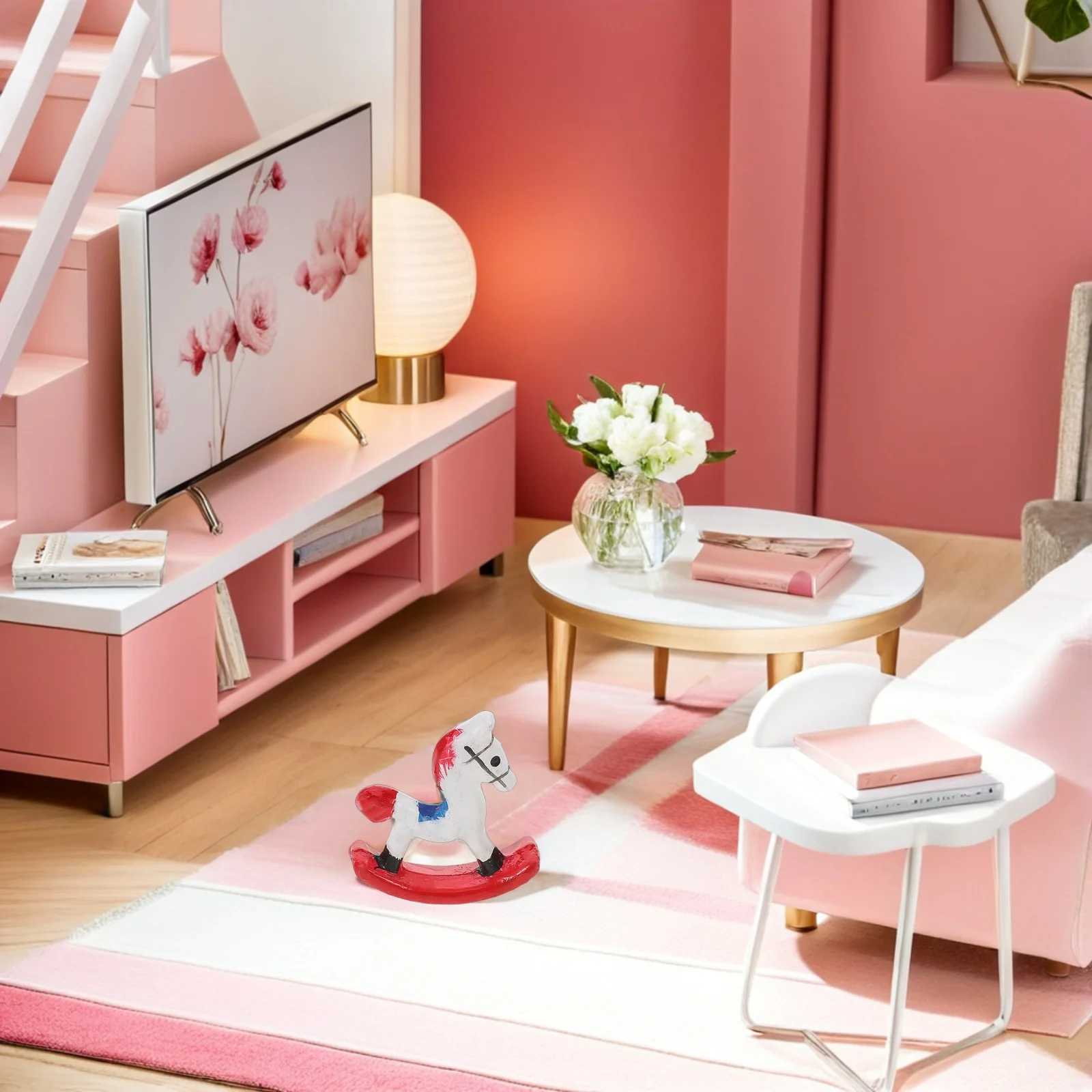 

Miniature Dollhouse Furniture Accessories Realistic Mini Chair Cockhorse Kids Room Decor Electronic Music Miniatures
