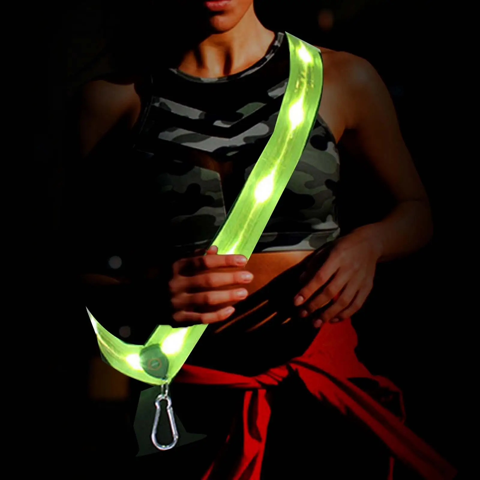 

LED Night Running Safety Gear Reflector Straps High Visibility LED Light up Running Belt for Men and Women Outdoor Night Walking