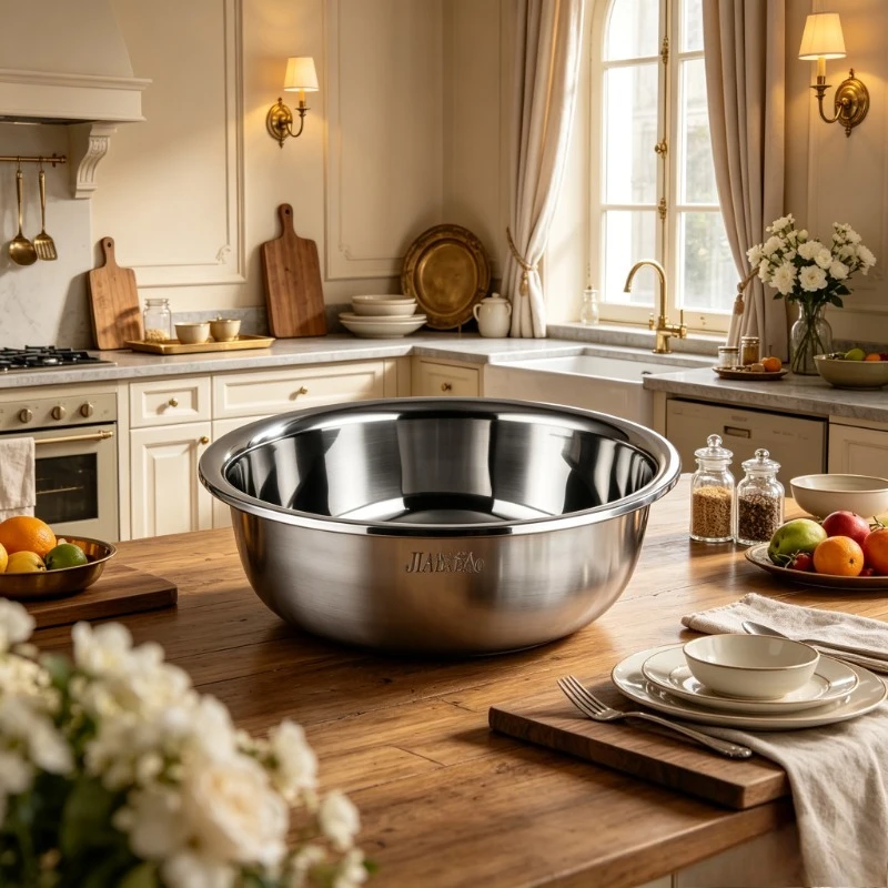 304 Stainless Steel Mixing Bowl Container Basin Set Food Grade Heavy Duty Commercial Home Kitchen Washing Kneading Multipurpose