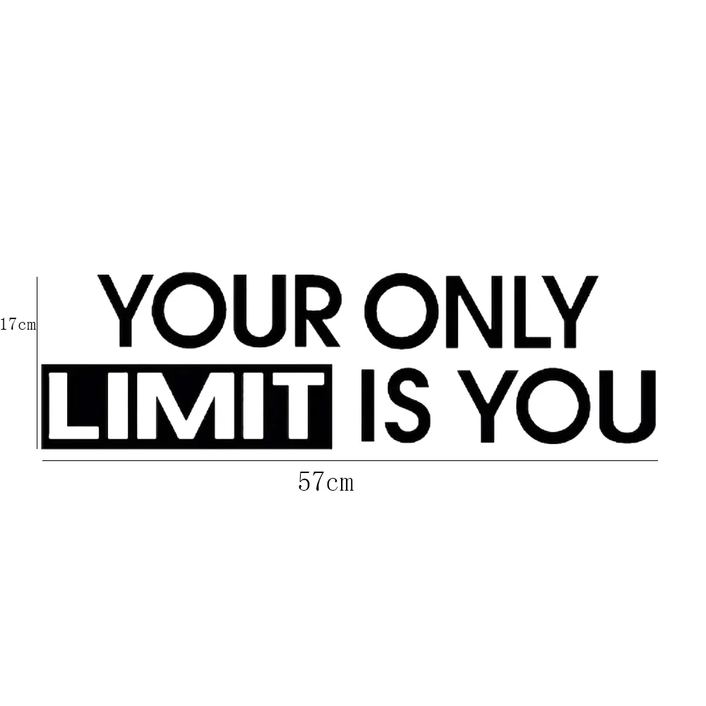 Your Only Limit Is You Quotes Gym Studio Decor Wall Sticker Home Gym Fitness Decals Motivational Workout Wallpaper Murals