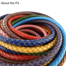 6mm Natural BOLO Cowhide Split Braided Genuine Leather Cord Craftsmanship Woven Bracelet Necklace Jewelry Making Home-decoration