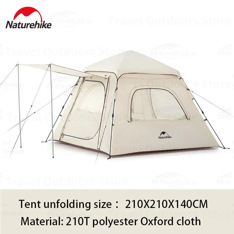 

Naturehike Camping Tent Travel Waterproof Camping Tents 3 Persons One-Touch Tent 210D Polyester Oxford Fabric Camping Supplies