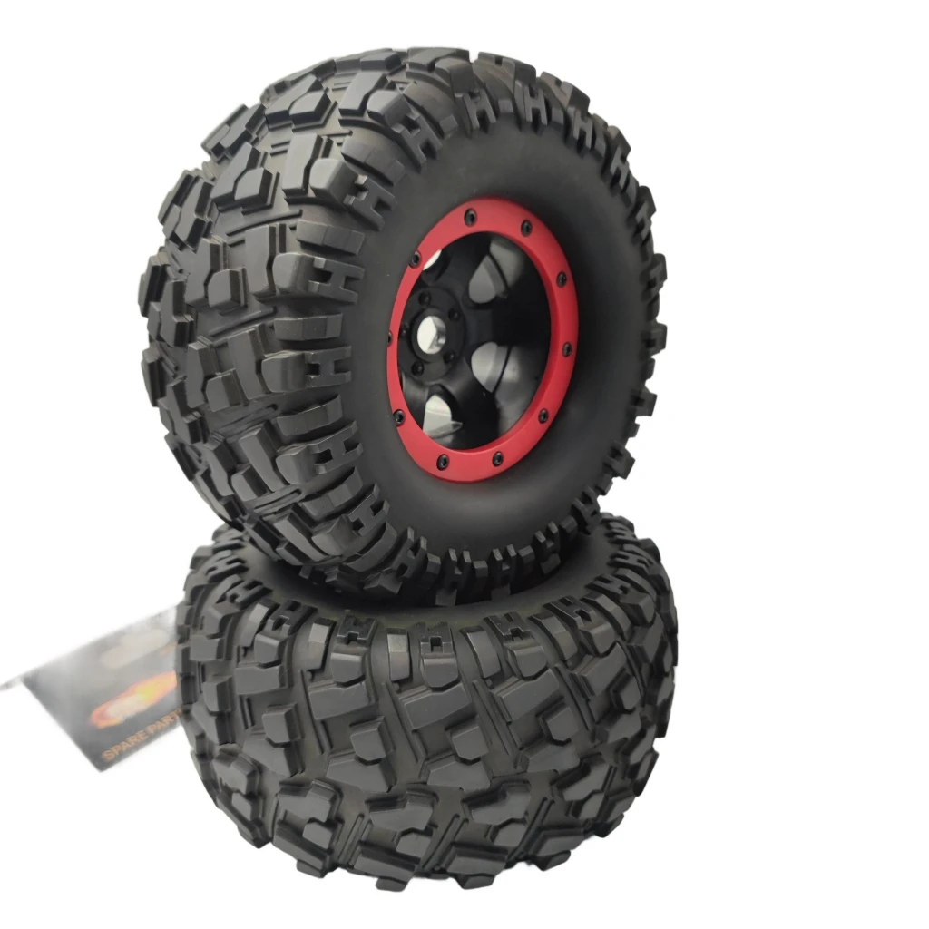 2pcs RC 1/8 Bead Lock Monster Truck Tire Tyre Set 17mm hex 1/2 offset For HPI Traxxas Redcat 26407