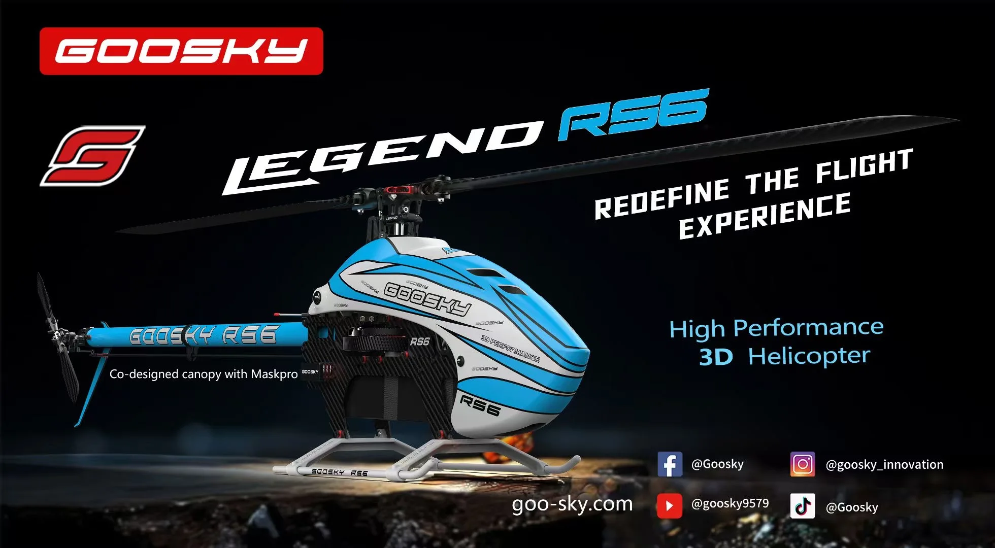 Disponibile Goosky LEGEND RS6 600 Kit elicottero RC 3D Flybarless