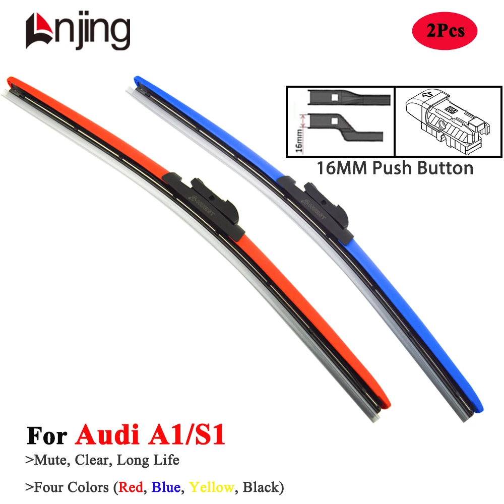 

LNJING Colorful Wiper Blades For Audi A1 S1 Sportback S Line 8X GB Quattro 2010 2013 2015 2020 2022 2024 Model Car Accessories