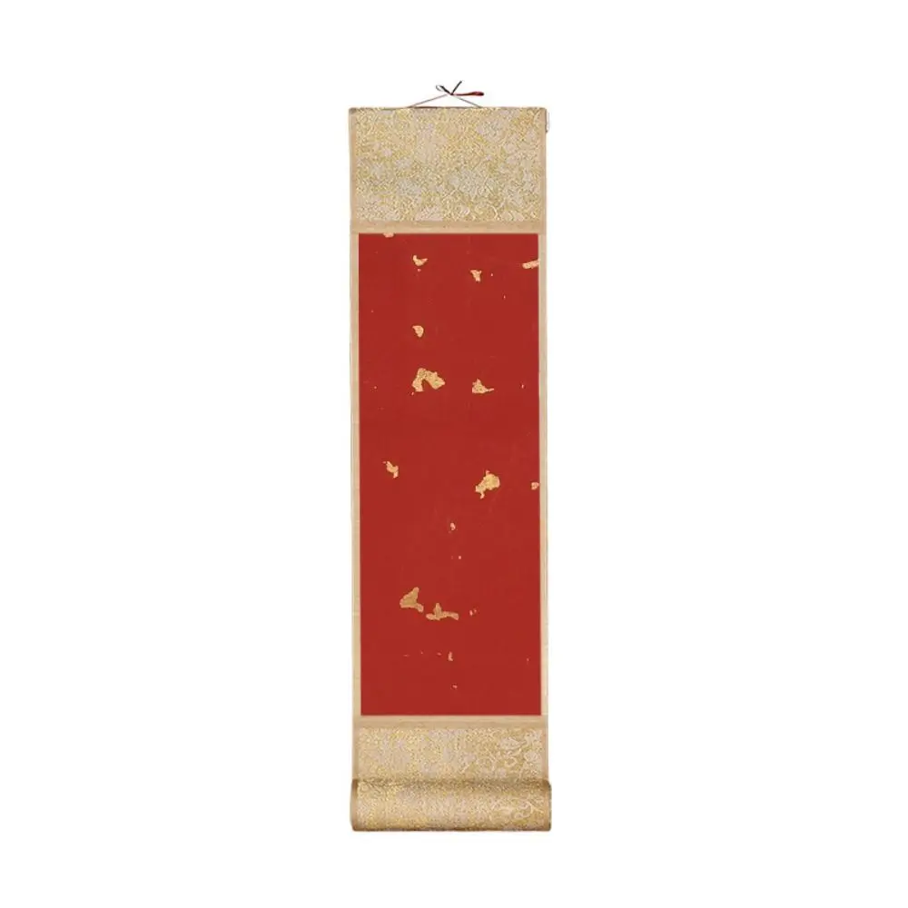 Painting Drawing Paper Gilded Rice Paper Scroll Blank Hanging Scroll Self-made Gifts Mini Batik Trumpet Scroll Chinese Style