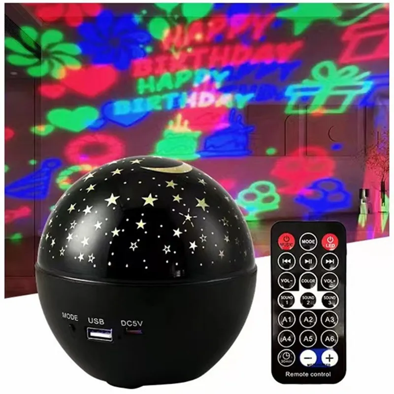 

Starry Sky Projection Light Stage Lighting Laser Romantic Ambient Lamp Bluetooth Music USB Night Light Christmas Bedroom Shop