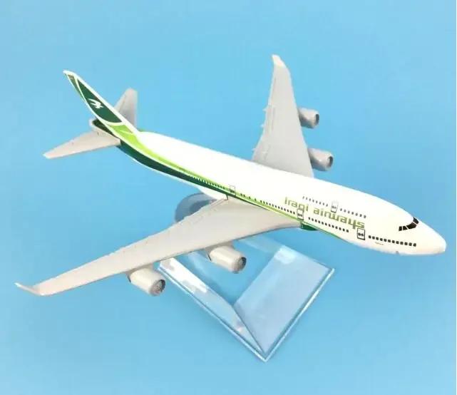 16cm Alloy Metal Airplane Model Air Iraqi Airways B747 400 Boeing 747 Airlines Plane Model W Stand Aircraft Gift