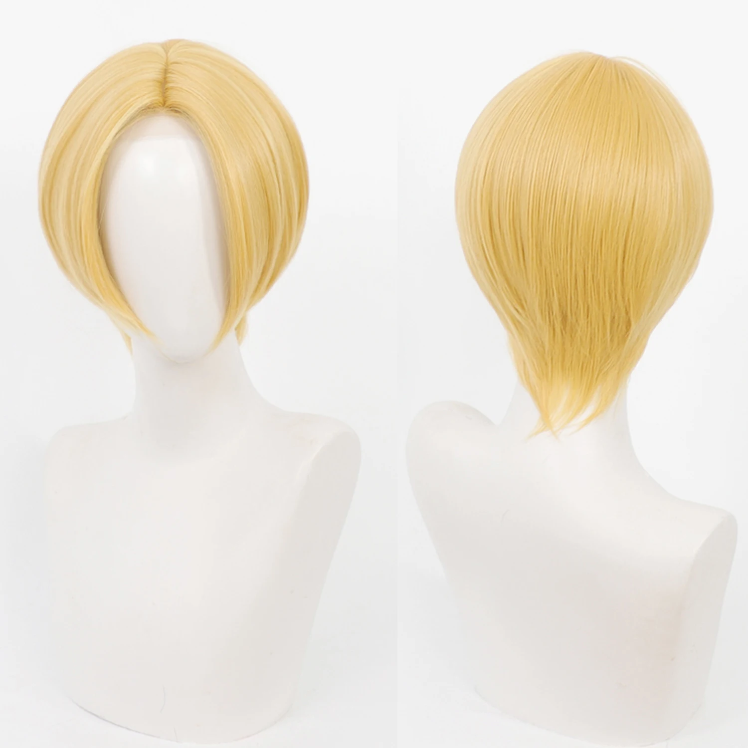 14 Inch Cosplay Wig Universal Synthetic Lace Front Wig Short Anime Wig Middle Part Straight Cos Wig With Bangs for Daily