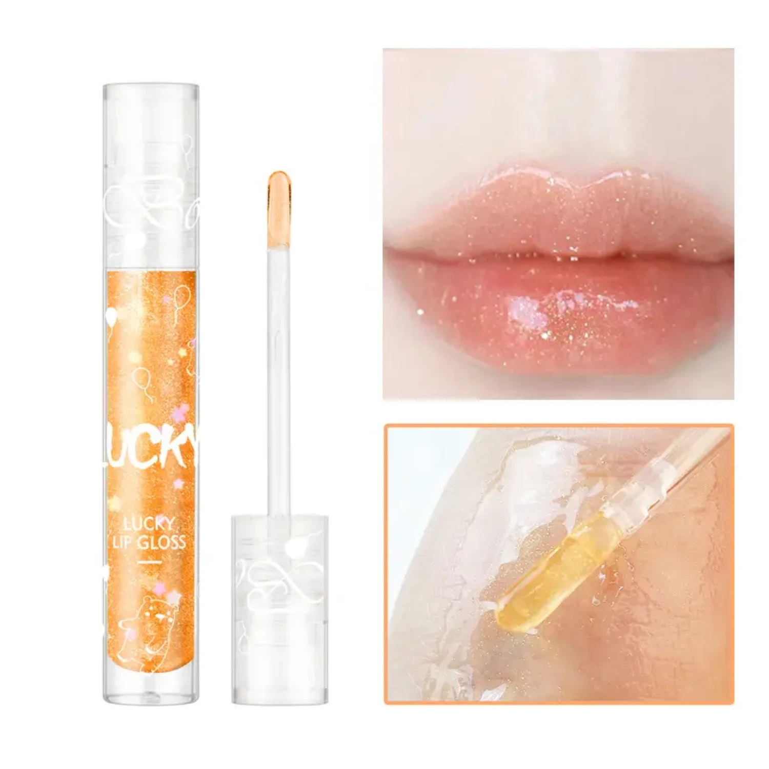 쉬머링 글리터 립 글로스 모이스춰라이징 립 오일, 안티드라이 립 리퀴드 글레이즈 미러