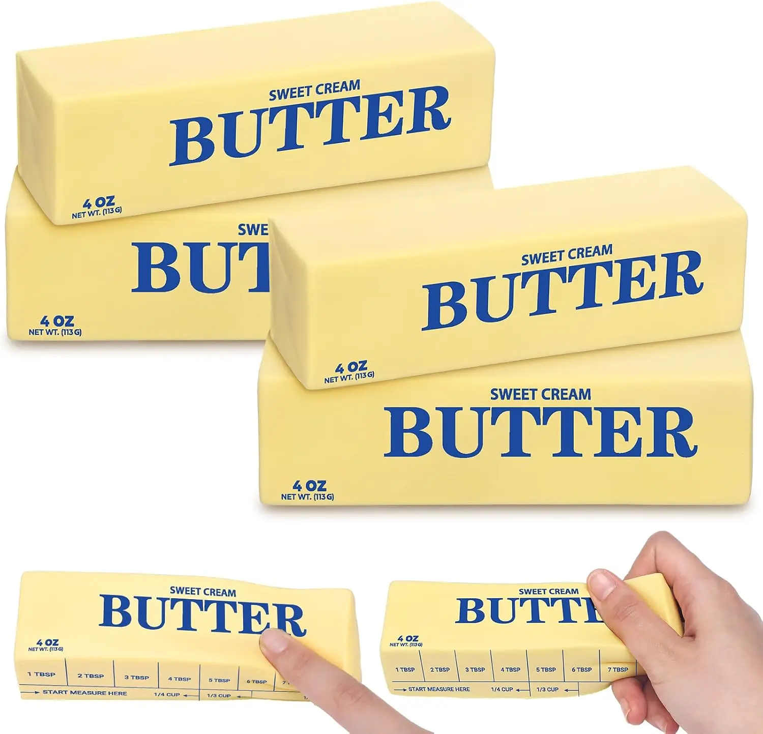 18 Pcs Butter Fidget Toys, Yellow, 5.51 x 1.57 x 1.57 Inch