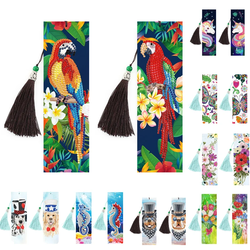 5D Diamond Painting Bookmark Art Animal Diamonds Mosaic Icons Book Marks DIY Craft Cross Stitch Embroidery Kits Readers Gifts