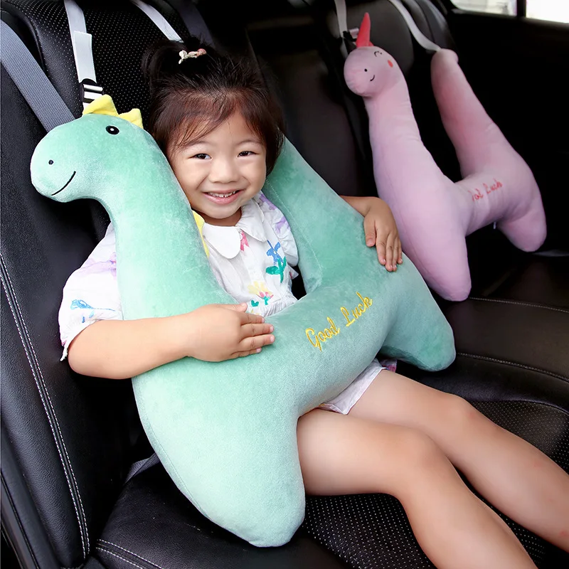 Children\'s Car Pillow Sleep Headrest Cartoon Car Rear Seat Protection Shoulder Pillow Car Seat Belt Sleep Pillow Car Neck Pillow