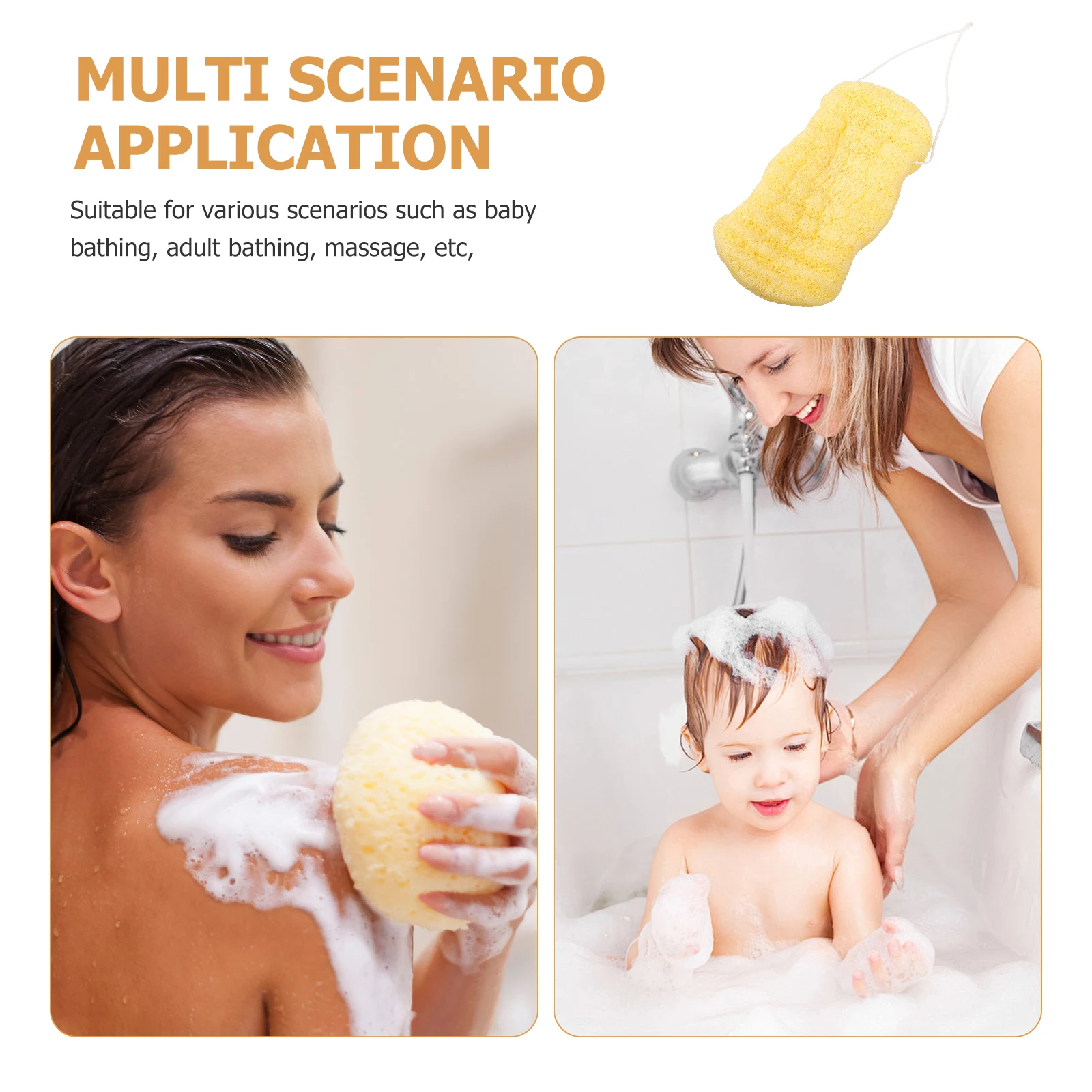 

Larger Bath Sponge Gentle Exfoliating Back Cleaning Scrubber Portable Shower Accessory for Teens and Adults Bath Sponge