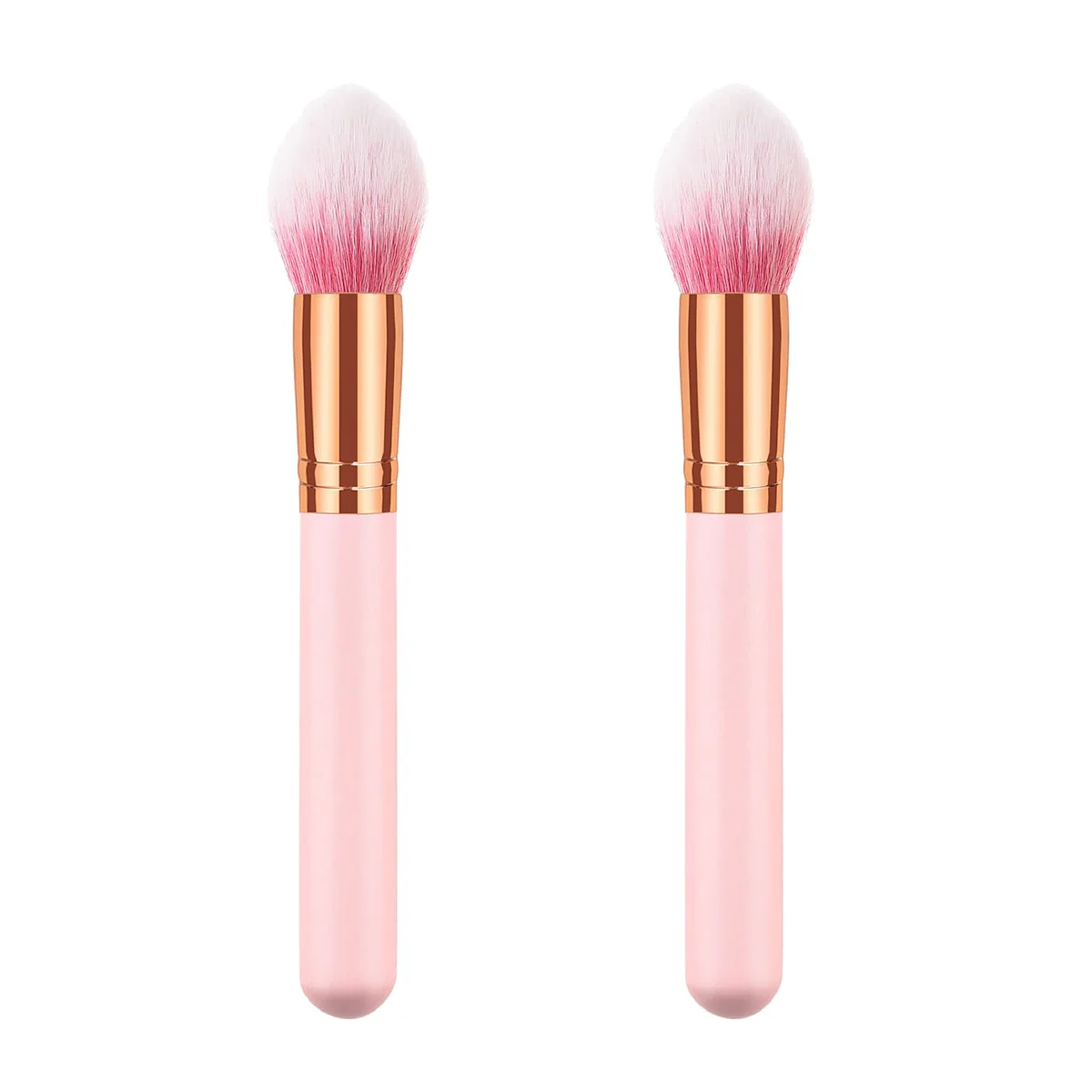 

2pcs Makeup Brushes Premium Powder Brush For Women Professional Cosmetics Brush Kit Fine Dense Bristles Wooden Handle Flame