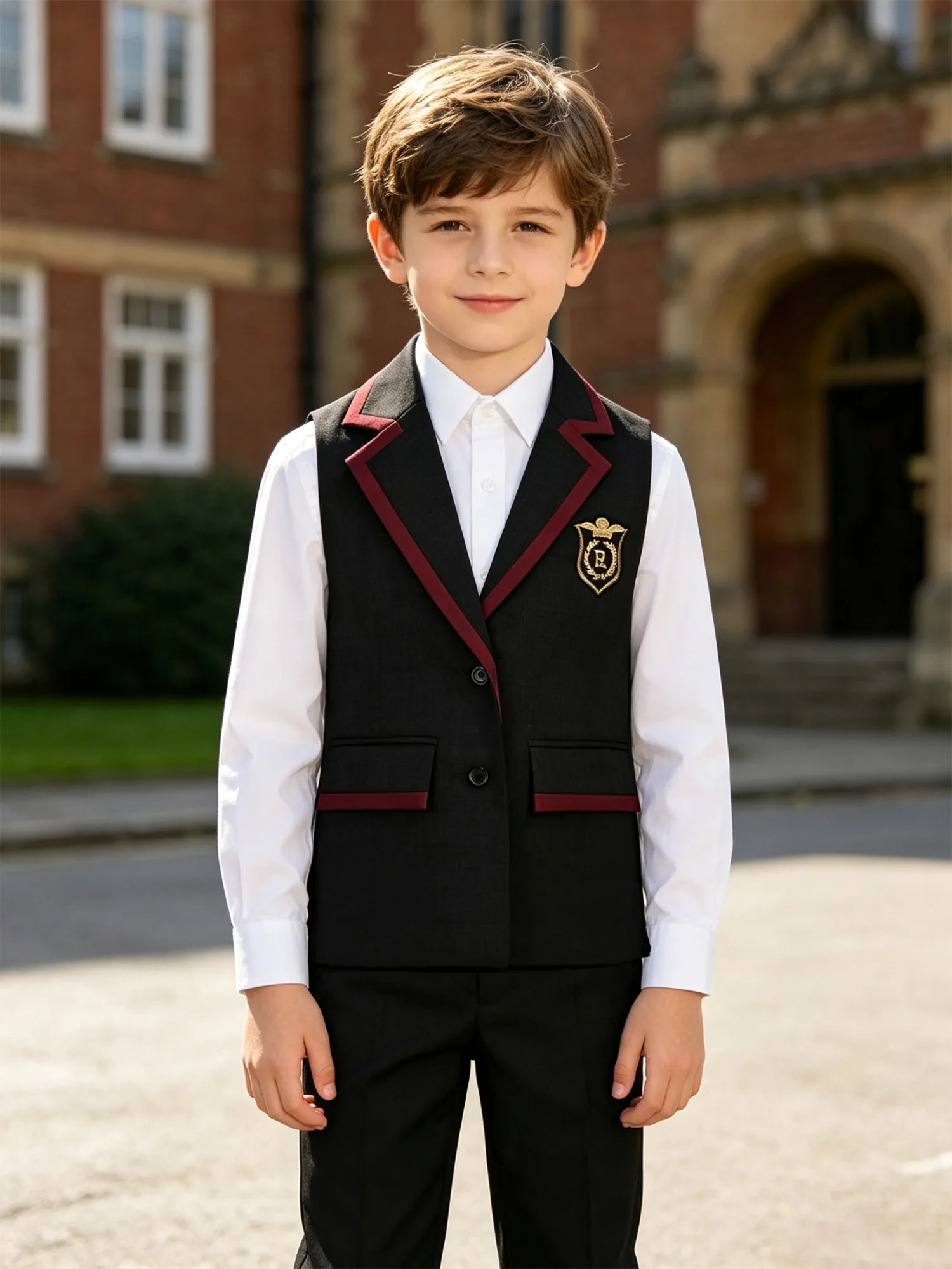 Kids British Plaid Vest Suit Girls Waistcoat Spring Autumn England Style Children School Uniform Boys Korean Students Clothes