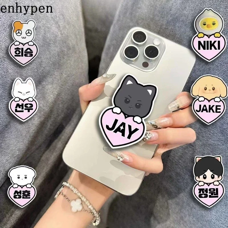 ENHYPENS Rotatable Adhesive Phone Socket Stand Holder Cute Support Merchandise Collapsible Phone Grip Kickstand Smartphone Back