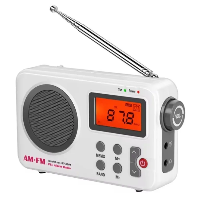 

SY-8801 Portable Retro AM FM Radio HD LCD Screen HiFi Sound Loud Speaker Short Wave Radio