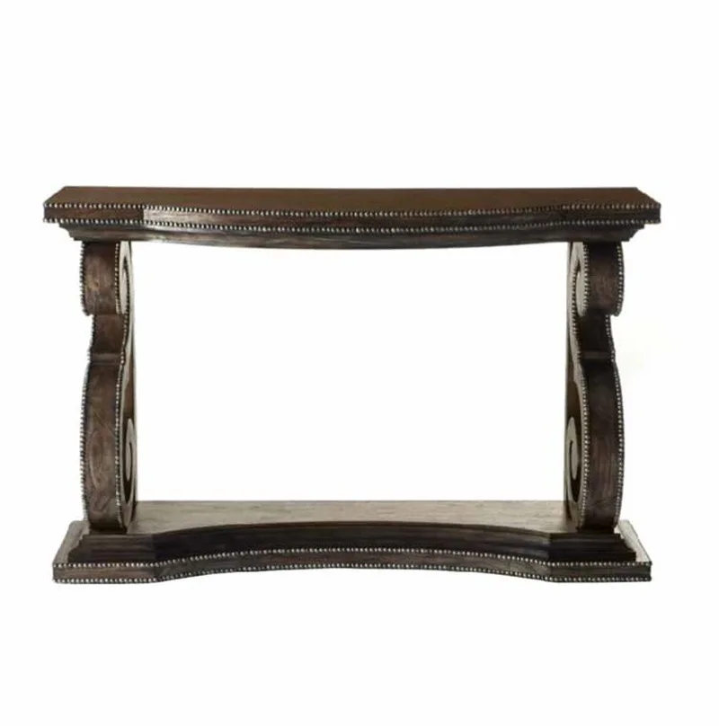 

American solid wood porch table furniture oak retro rivet porch foyer carved antique decorative table