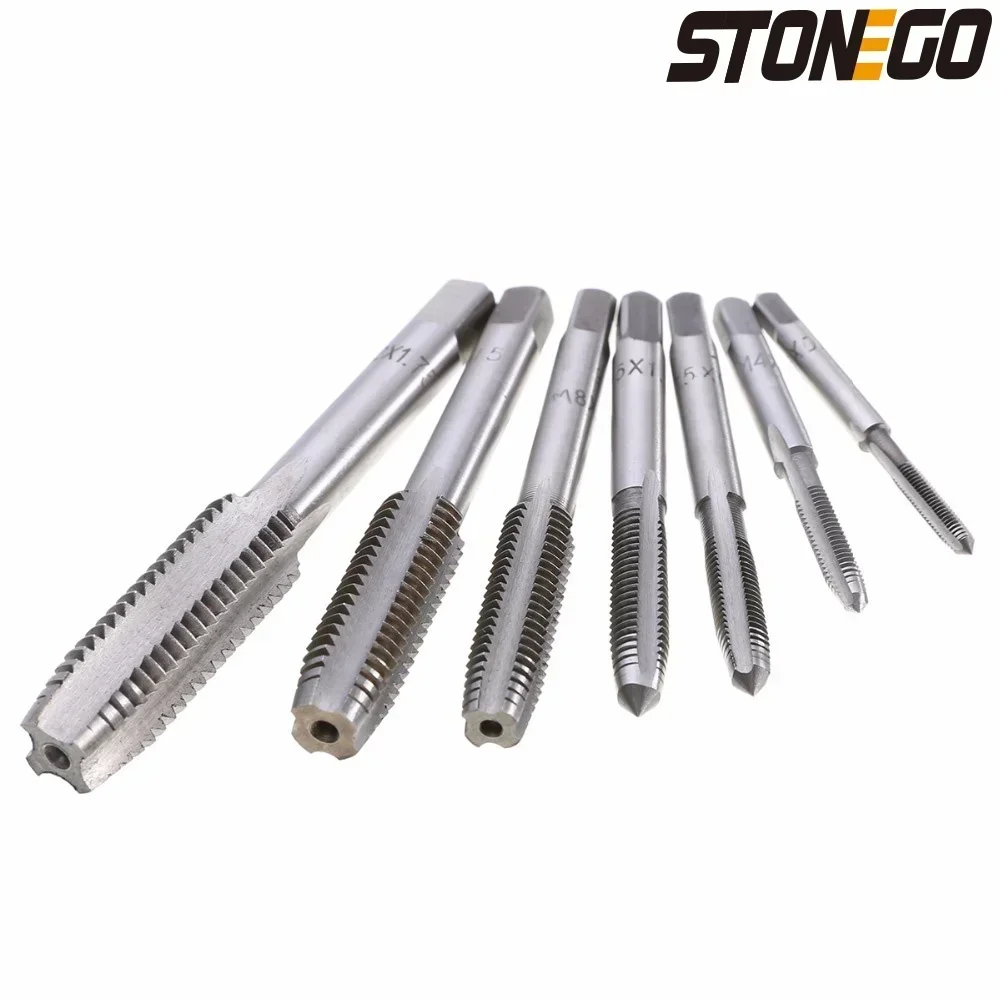 STONEGO 5PCS/7PCS Bearing Steel Manual Tapping Drill Set M3-M12 - Efficient Wood, Plastic, and Aluminum Screw Thread Tool