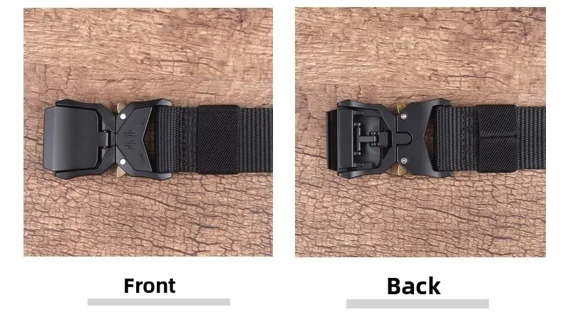 Taktischer Gürtel für Herren, mit automatischer Schnalle, ohne Metall, aus Kunststoff und Nylon, militärischer Gürtel, strapazierfähig, für Outdoor-Aktivitäten, Abenteuer, Training, als Taillengürtel für Hosen. – Detail 8