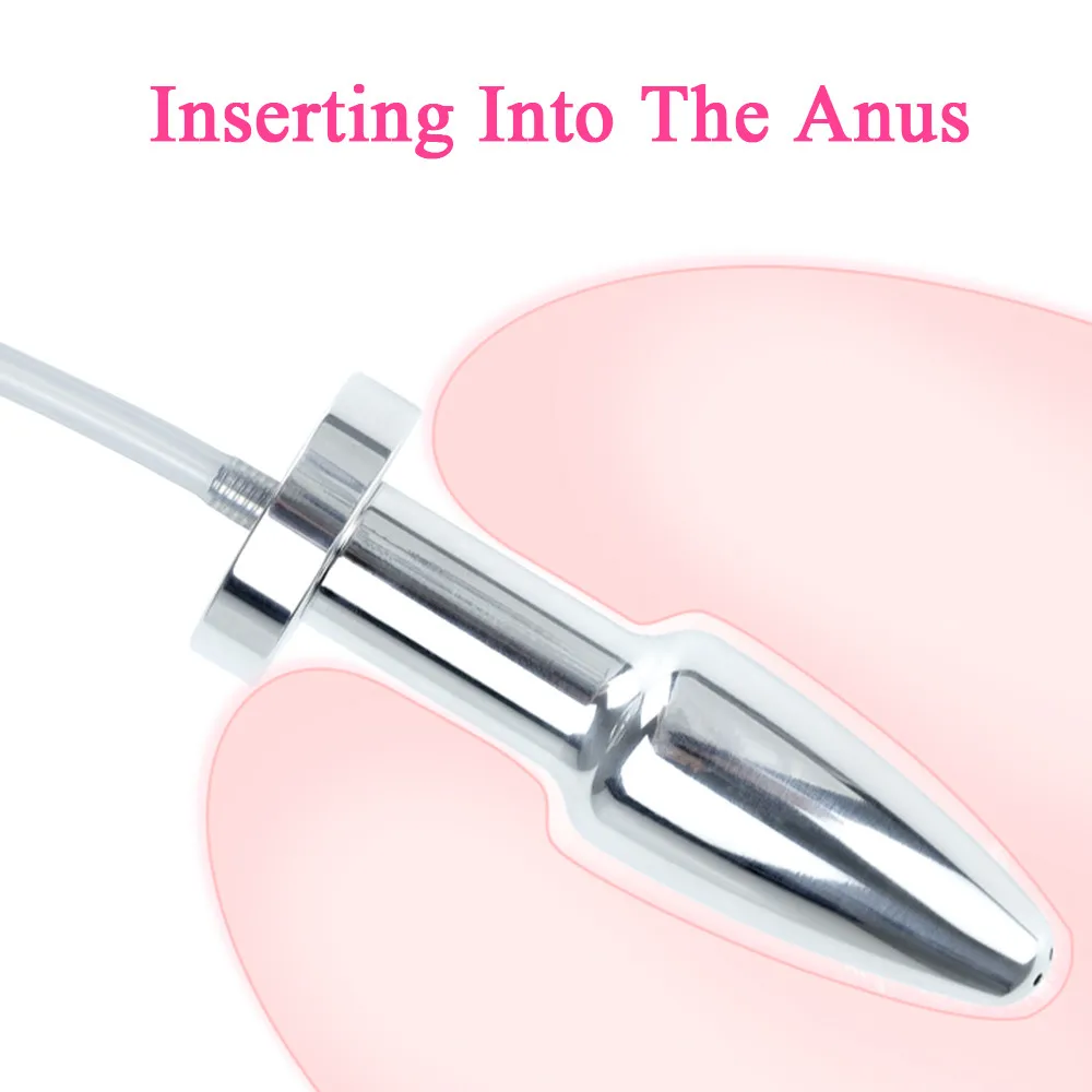 2 In 1 Horse Eye Stick Anal Plug Vaginal Urethral Stimulation Flush Enema Clean Adult Masturbation Sex Toys Couples for Man Butt