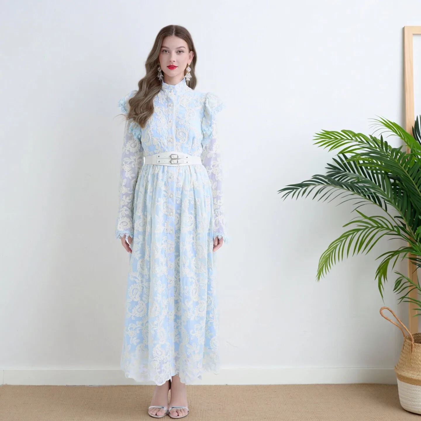 

Elegant Princess Style Long Dress Women's Fashionable Courtly Large Size British Style High-End Feeling Dress for Weddings An...