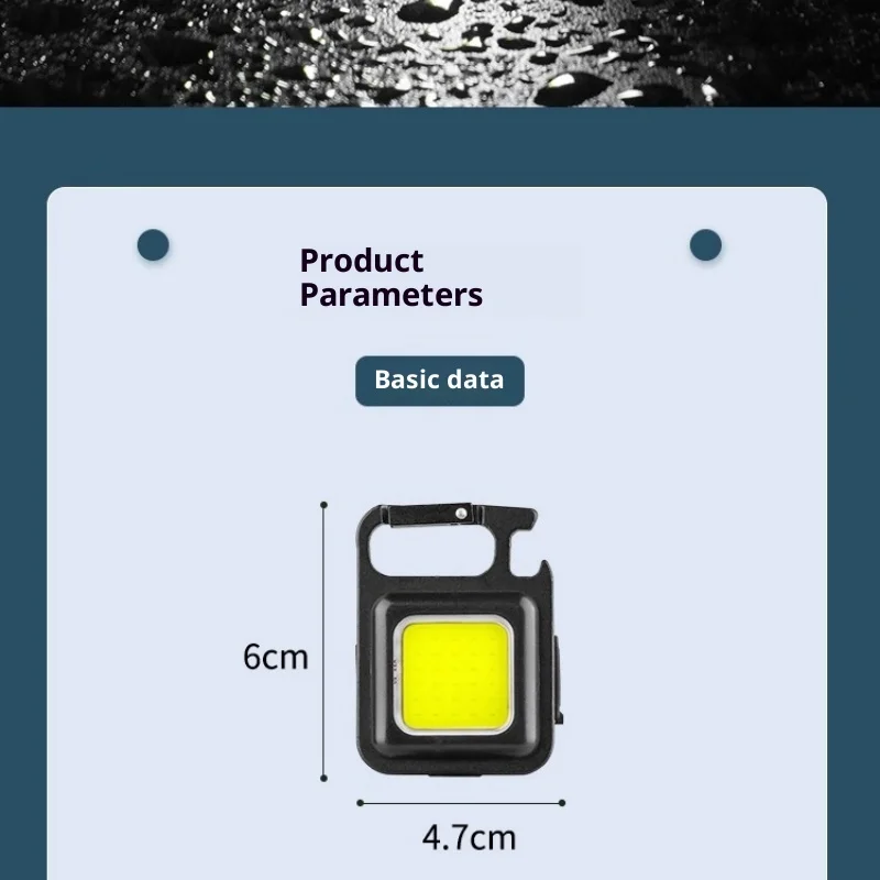FUNAYA Wielofunkcyjna latarka brelokowa dalekiego zasięgu ładowalna mała przenośna mini latarka do naprawy samochodów 40g magnetyczna 4 tryby