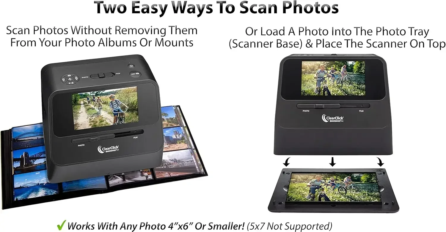 Cross-border2.0 Photo, Slide, And Negative Scanner - Scan 4x6 Photos & 35mm, 110, 126 Film - No Computer Required -