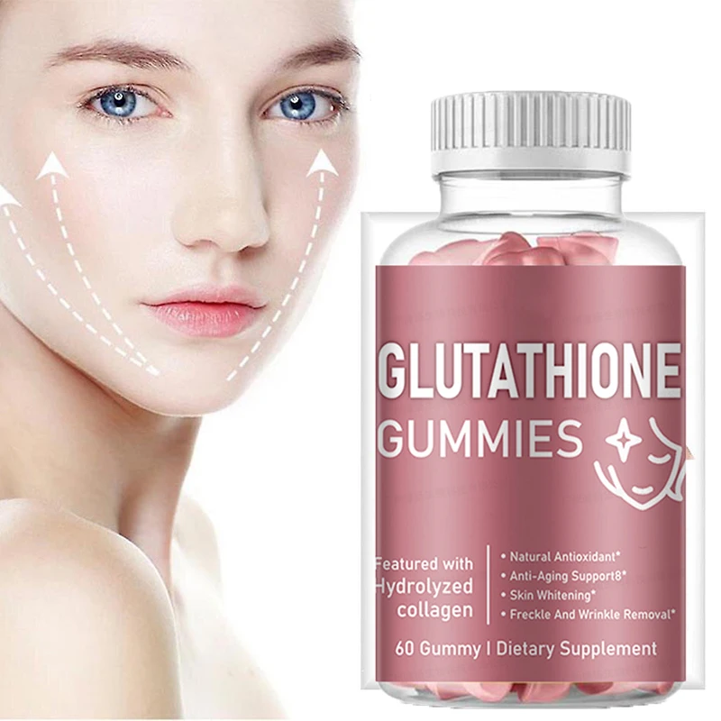 1 bottle glutathione soft candy for antioxidant whitening skincare helps fight against free radicals protect cells from damage