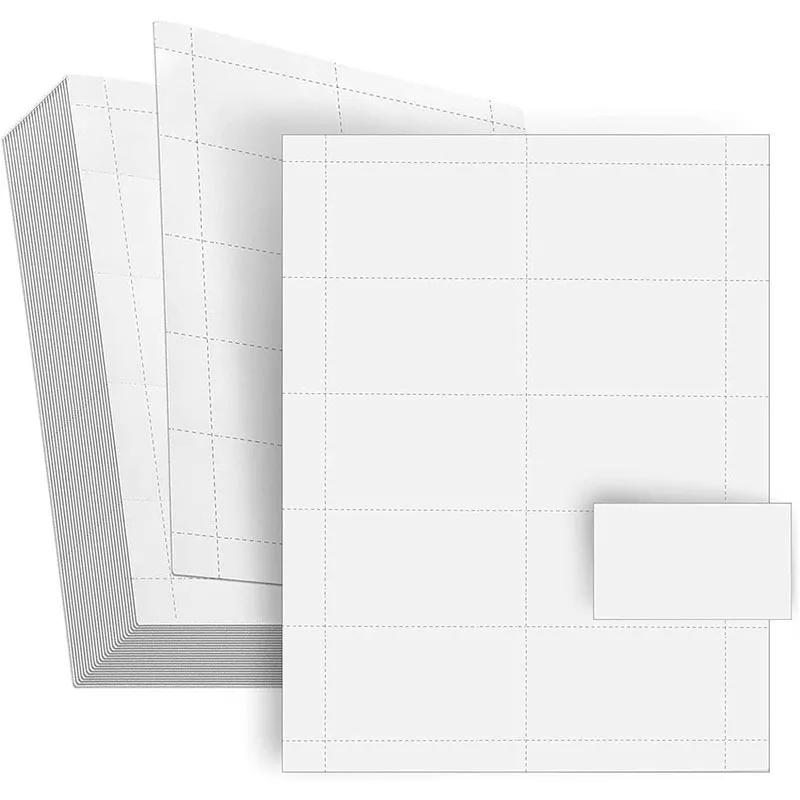 

10 Sheets Business Card Printing Paper Printer Blank Printable Cards White Stock Office