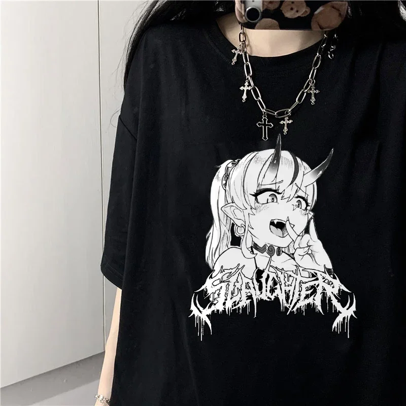 Harajuku magliette da donna T-shirt a maniche corte con stampa Anime Casual Streetwear 2023 T-shirt da uomo estive Unisex y2k abbigliamento top