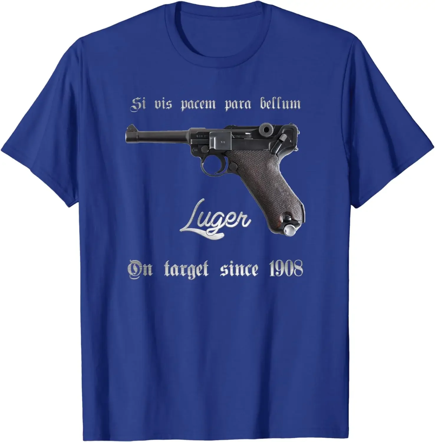 German Mauser P08 9mm Luger Pistol T-Shirt 100% Cotton O-Neck Summer Short Sleeve Casual Mens T-shirt Size S-3XL