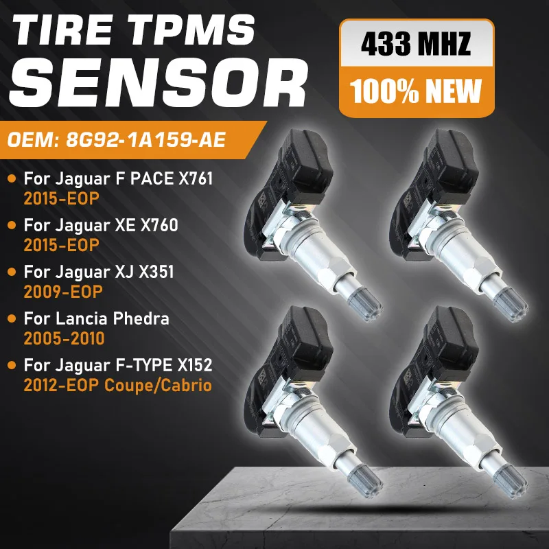 

Car TPMS For Jaguar F PACE X761 Jaguar XE X760 2015-2020 Jaguar XJ X351 2009-2019 Lancia Phedra 2005-2010 Tire Pressure Sensor