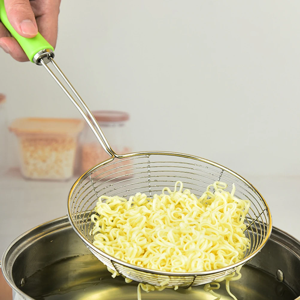 

Colander Spoon Stainless Steel Slotted Spoon Long Handle Kitchen Strainer Noodle Pasta Fry Food Scoop Drain Tool