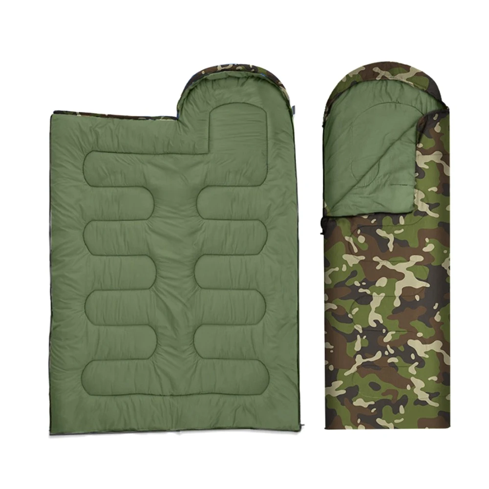 Camouflage Sleeping Bag Outdoor Camping Sleeping Bag Travel Warm Adult Winter Cotton Sleeping Bag Thickened