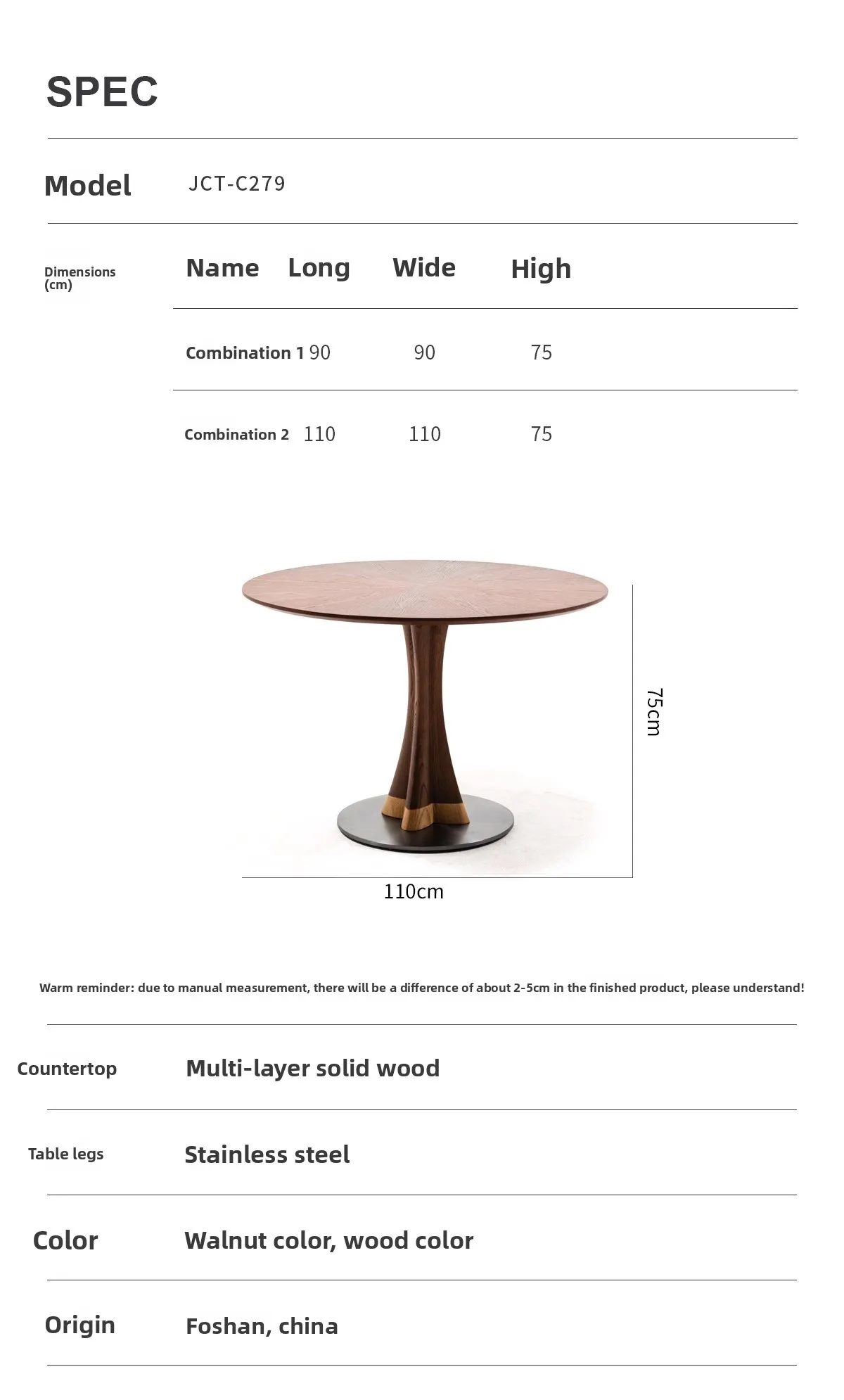작은 허리형 식탁 모던 레트로 원목 심플 식탁 북유럽풍 원형 테이블 가정용 중세풍 소형 아파트용
