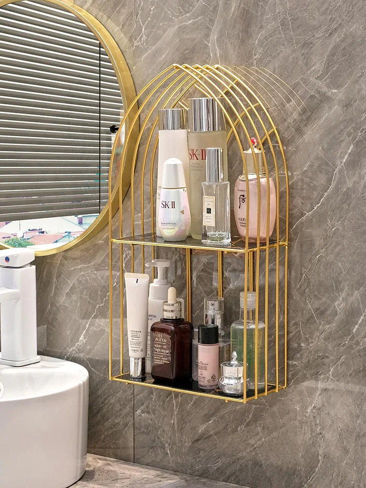 Gold storage rack, bathroom wall mounted, non perforated storage rack, bathroom accessories bathroom shelf  bathroom  shelf