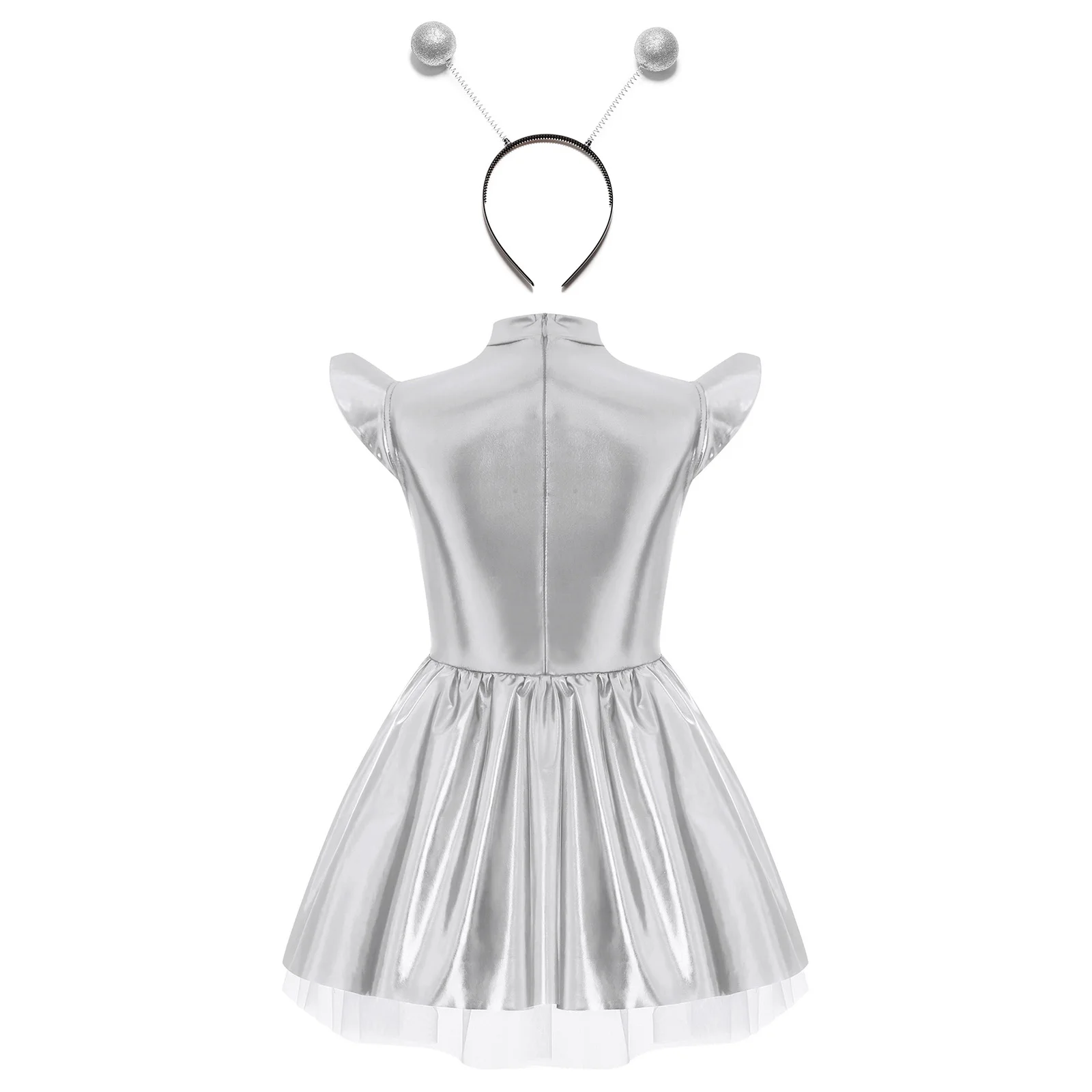 Kids Girls Metallic Shiny Zipper Alien Tutu Dress Halloween Space Theme  Party Robot Astronaut Galaxy Warrior Cosplay Costume - AliExpress 1501