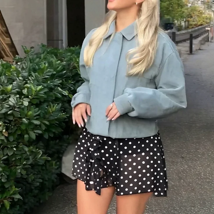 

2025 New Autumn Winter Jackets Women Streetwear Solid Coat Loose Long Sleeve Short Zippers Lapel Fashion Outerwear