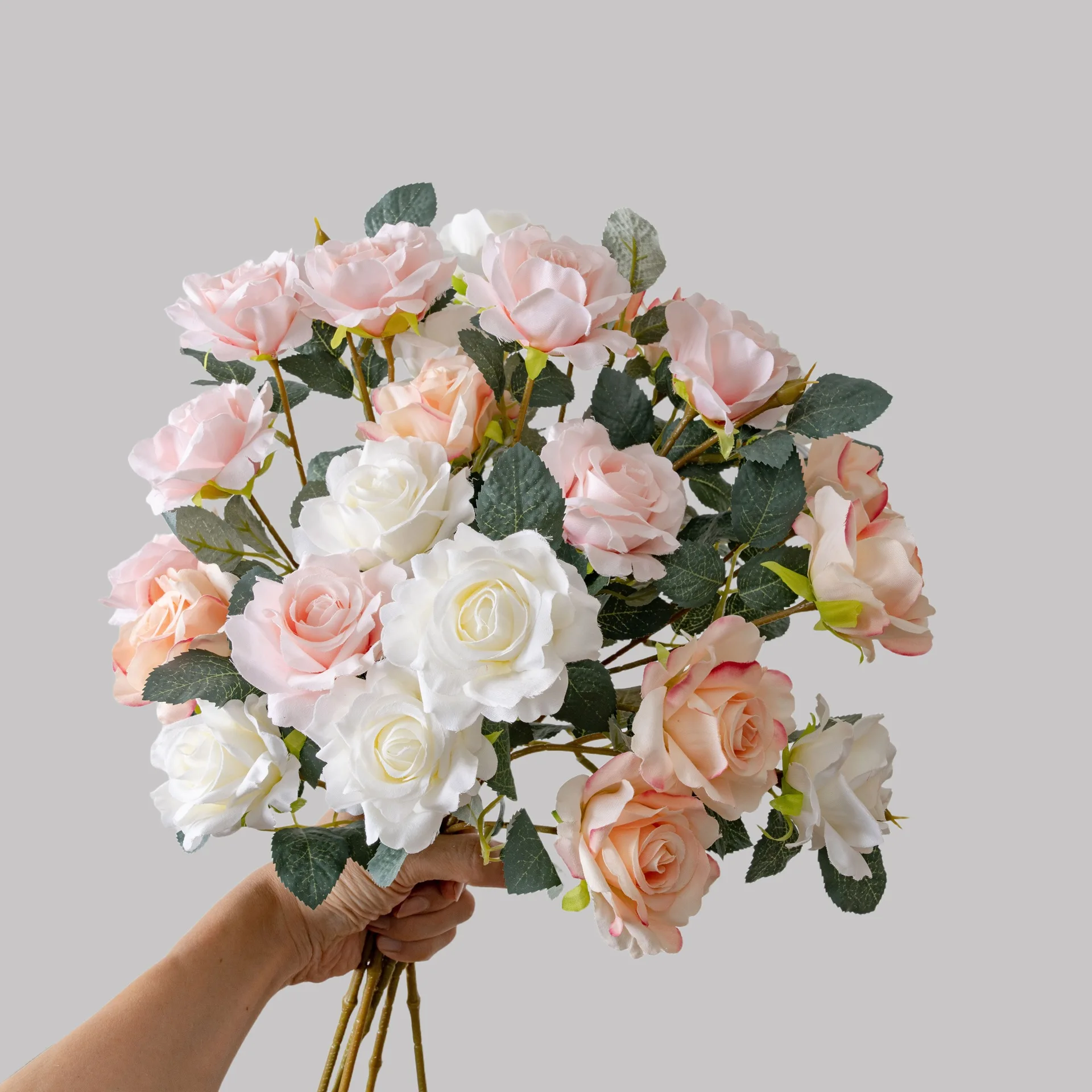 

5 шт. искусственных роз с 4 бутонами, шелковые цветы для свадебного декора, настенная цветочная композиция, искусственные розы для вечеринок и украшения дома