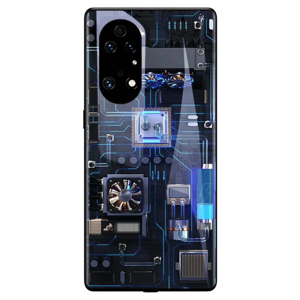 Luxury Mechanical Chip Sound Control LED Flash Cases Luminous Glass Cover For Samsung S25 S24 S23 S22 S21 S20 FE Plus Ultra A54
