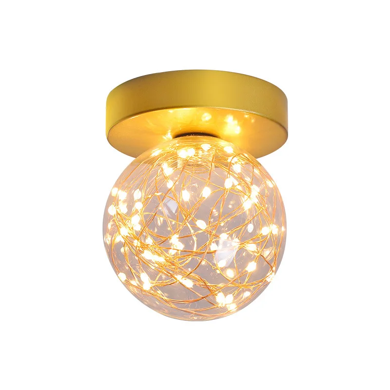 

Modern Simple Corridor Light Nordic Creative Glass Ball Entry Door Iron Art Ceiling Lamp Cloakroom Balcony Decorative Light