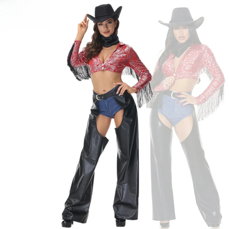 

Хэллоуин, новый женский ковбойский бар в стиле вестерн, DS, наряд для выступлений, сценический костюм, одежда для пар, полиэфирное волокно 00%