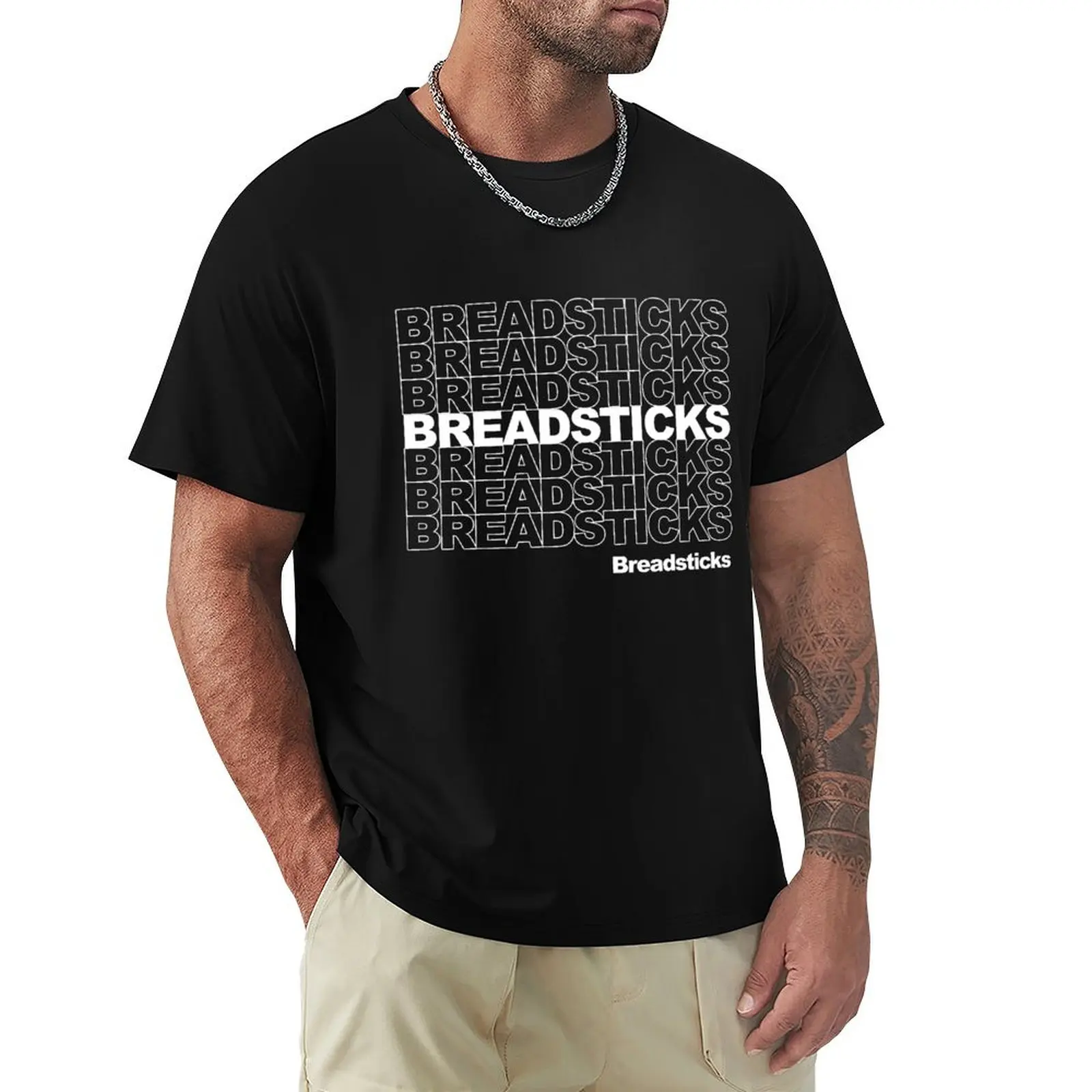

THANK YOU BREADSTICKS. (Black Shirt Version) T-Shirt tops vintage Man t-shirt hippie clothes shirts graphic tee men