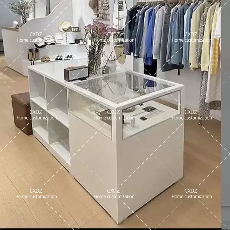 With glass clothing store Nakajima cabinet jewelry cabinet bar checkout page paint front desk custom side cabinet