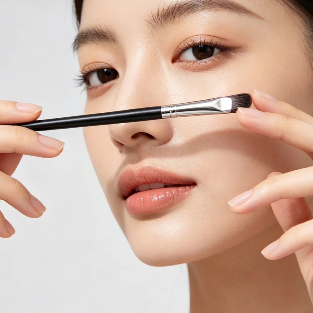 Eyeliner Brush Ultra‑Thin Fine Angle Flat Eyebrow Brush Precise Detail Cosmetic Brush for Under‑Eye Makeup