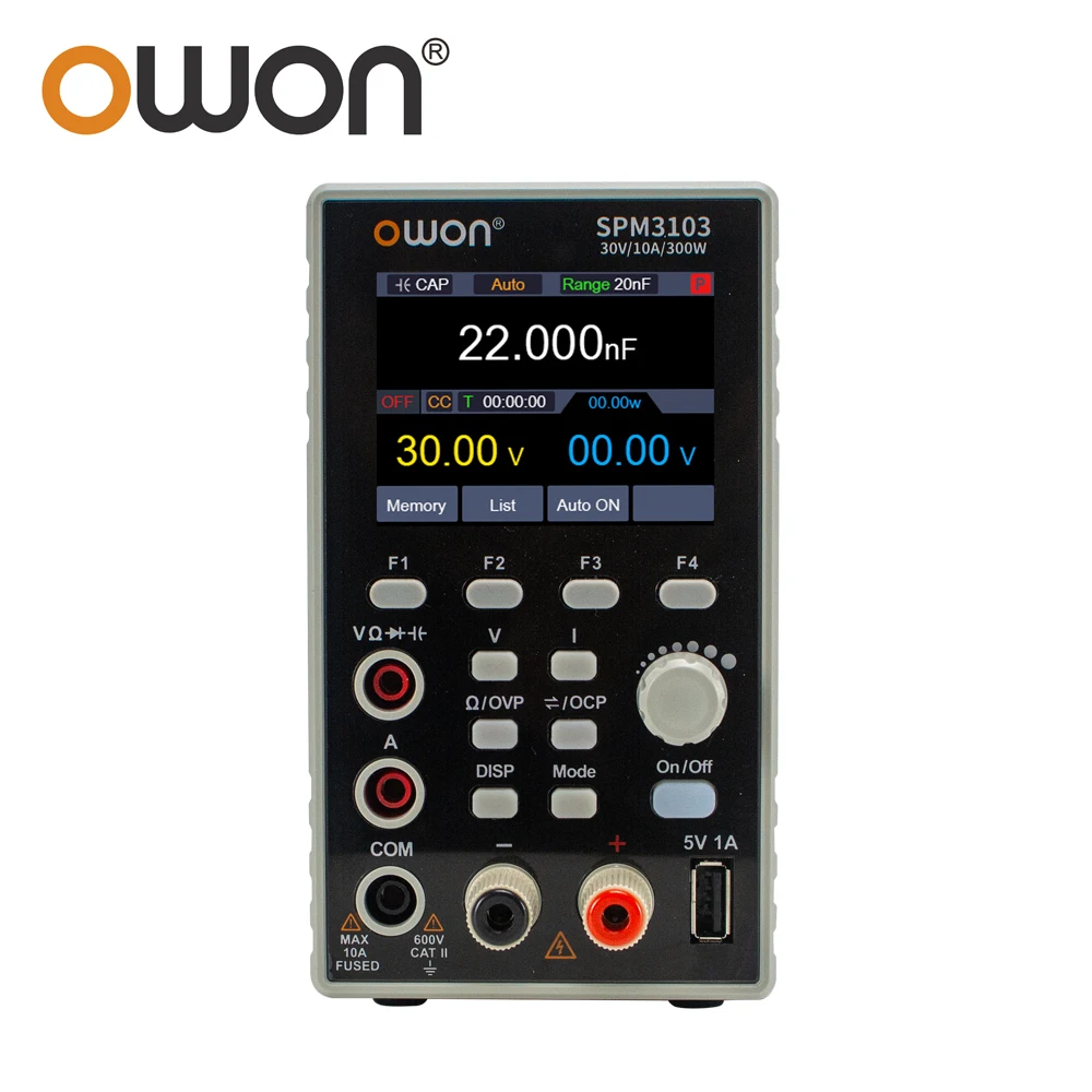 New Arrival OWON SPM DC Power Supply Multimeter 2-in-1 30V/60V 5A/10A 1CH CV CC Regulated Power Source 4 1/2 Digital Multimeter