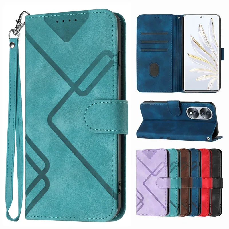 

Magnetic Wallet Phone Case for Honor X8 X7 X50 Honor 70 70 Pro Honor 90 90 Lite Honor 10 Lite 9 Lite 8X 8S Lanyard Flip Cover